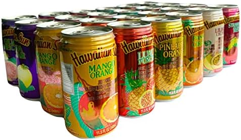 Hawaiian Sun Premium Tropical Juice Drink Party Bundle of 10 Assorted Flavors (24 Cans Total)