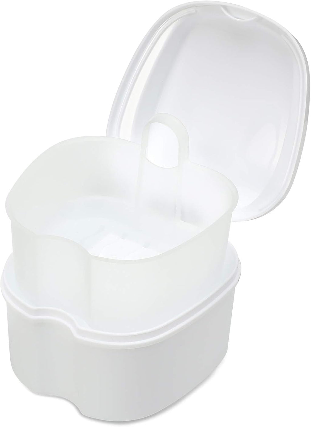 Annhua Dental Orthodontic Retainer Case Cleaning, Denture Cup Holder Case Travel, Denture Retainer Bath Box Storage Soaking Box