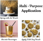 Dazzle Dust Edible Glitter Sprinkles for Cake Decorating, Drinks, Cookie, Icing, Dessert Decorations, Sparkly Luster, Food-Grade, Vegan, Gluten Free, Kosher, Bulk 10g, Gold
