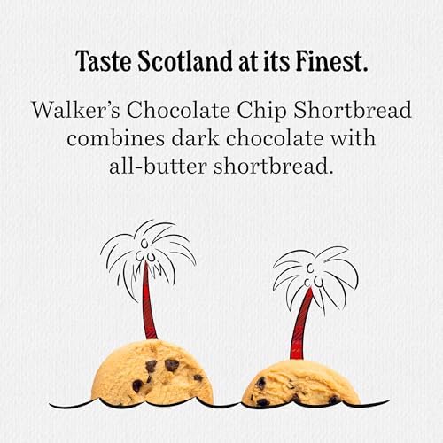 Walker's Shortbread Chocolate Chip Cookies, Pure Butter Shortbread Cookies, 1.4 Oz Snack Packs (Pack of 20)