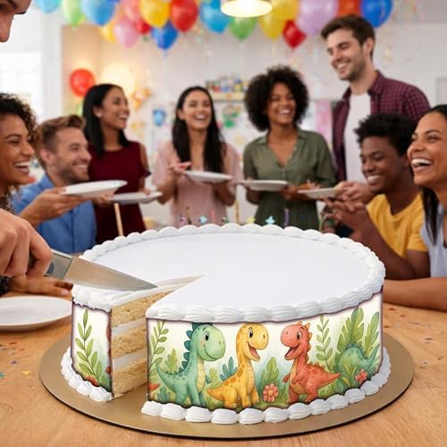 3 pcs Dinosaurs Cake Strips Edible birthday cake strips, cake side borders, Icing Sheets 2.7X11.8