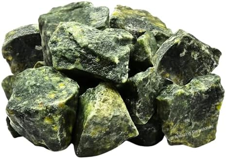 Amazing Gemstone Green Jade Raw Crystals and Healing Stones, Natural Rocks For Tumbling - DIY Raw Stones And Crystals (1 Piece)