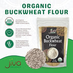 Jiva Organics Buckwheat Flour (Dark) 2 LB Bag - Vegan, Non-GMO, Kuttu, Earthy Flavor
