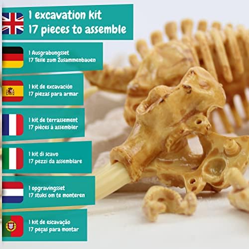 Science4you Mammoth Dinosaur Fossil Digging Kit - Excavate and Assemble 17 Mammoth Dino Bones - Ideal Dinosaur Excavation Kit, Archeology and Paleontology Sets Toy, Dino Gifts for Kids Age 6 7 8 9 10+