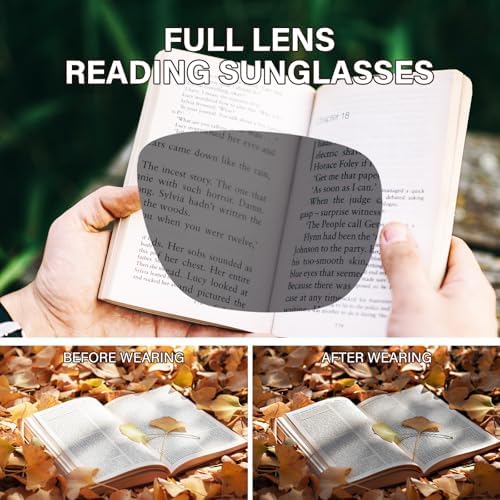 Outdoor Reading Sunglasses for Women Oversized UV400 Protection Full Lens/Bifocal Lens/Progressive Lens