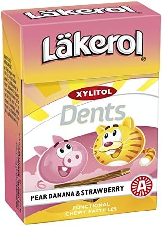 Cloetta Lakerol Pear Banana & Strawberry Pastilles 24 Boxes of 85g