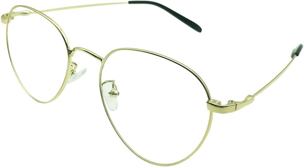 Classic Reading Glasses Mens Womens +1.75 Readers Gold Colour Metal Frames Eyewear