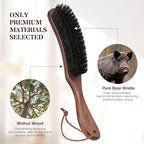 BFWood Clothes Brush, Boar Bristle Lint Brush for Suits, Cashmere, Wool, Velvet, Suede and Pet Hair, Large Black Walnut Wood Handle