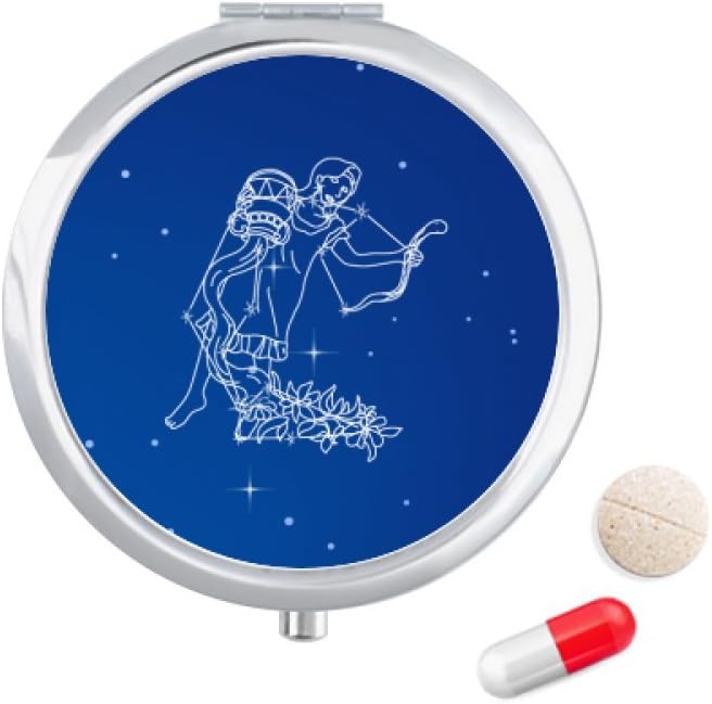 Star Universe Aquarius Constellation Pattern Pill Case Pocket Medicine Storage Box Container Dispenser
