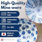 Japanese Handcrafted Rice Bowl, Authentic Mino Ware Pottery, Aie gawari Chawan, set of 5