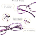 LifeArt 5 Pairs Reading Glasses, Blue Light Blocking Glasses, Computer Reading Glasses for Men and Women, Fashion Eyewear Frame (5 Purple, +3.50 Magnification)