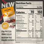 Jack Link’s Air Dried Steak Slices - Original & Hickory Flavor – 15g protein per 1 oz serving, Zero Sugar, Made with 100% Grass-Fed Beef, Thin Sliced and Tender Air-Dried Beef, Gluten Free, Paleo Friendly, Simple Protein Snack - 4 Pack