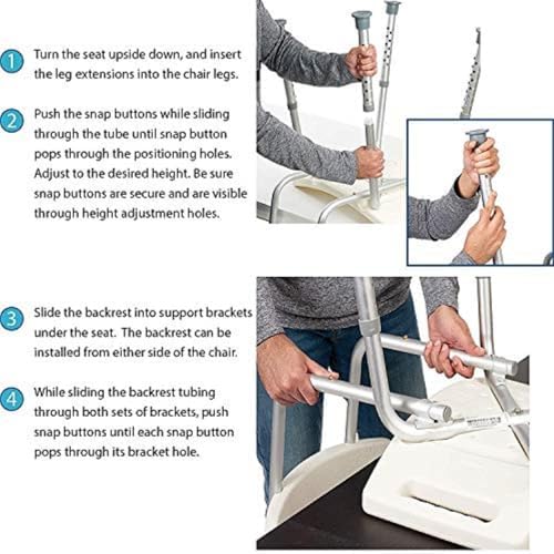 Homecraft Tall Shower Stool, Nonslip Bath Seat, Adjustable Lightweight Shower Stool for Safe Showering and Bathing, Bathtub Bench for Disabled, Elderly, Handicapped, Independent Daily Living Tool