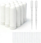 12 Sets Essential Oil Aromatherapy Tubes Inhaler Sticks Blank Nasal Inhalers(12 Complete Sticks) + 2 Polyethylene Pipette Droppers