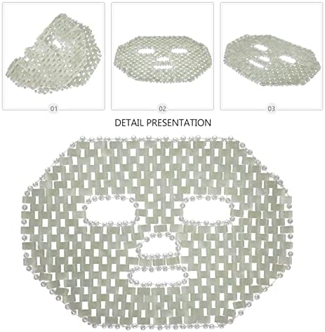 Jade Cooling Face Mask 11.02X8.26In Natural Stone Facial Massage Tool for Soothing Skin Pain and Reducing Facial Swelling at Home Spa