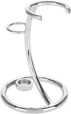 Shaving Brush Stand, Fashionable Artistic Lightweight Stainless Steel Silver Shaving Brush Holder, Extra Wide Openings, Fits Most Brushes and All Kinds of Razors