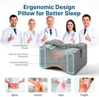 Knee Pillow for Side Sleepers,Memory Foam Leg Pillow for Side Sleeping Between Knees,Knee Cushions for Hip,Back,Joints,Sciatica Pain Relief Pillows,Spinal Alignment Support,Grey