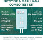 Easy@Home Multi-Drug Screen Test, 15 Pack Marijuana Nicotine Urine Drug Test Kits, Testing for THC and Nicotine Metabolites Cotinine(COT) in Urine, Accurate Home Drug Testing Kits, EDOAP-124