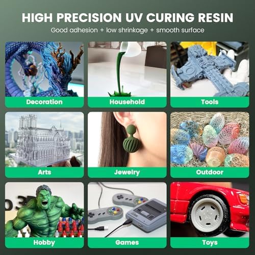 SUNLU 3D Printer Resin 3kg, Fast Curing Standard 3D Resin for Most Resin 3D Printers, 395 to 405nm UV Curing 3D Printing Liquid Photopolymer Resin, Low Shrinkage and High Precision, 3000g, Black