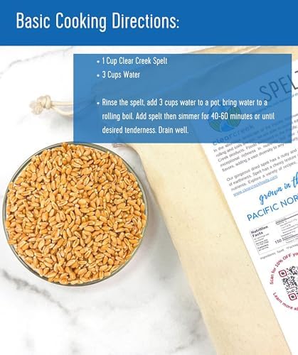 CLEAR CREEK Spelt Berries | 4 lb | Vegan | Non-GMO Project Verified | North American Grown