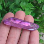 5Pcs Rare Purple Aura Lemurian Seed Quartz Crystal Stones Point Specimen