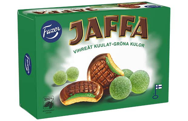 Fazer Jaffa Green jellies Chocolate 1 Box of 300g 10.6oz