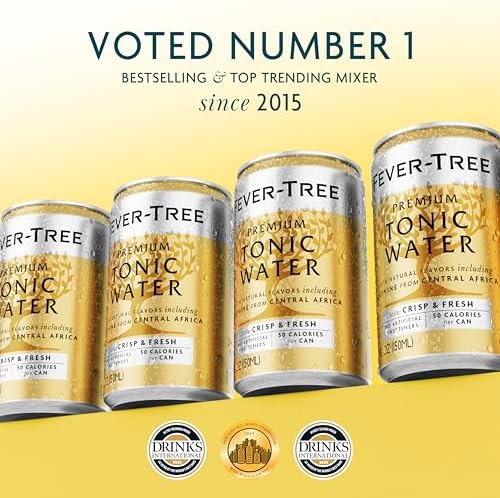 Fever-Tree Tonic Water – Premium Mixer for Cocktails and Mocktails, 24 x 5.1 Cans – Naturally Sourced, Non-GMO