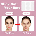 Stick Out Your Ears, Elf Ear Stickers, Transparent One Sided Ear Tapes, Silicone Cosmetic Ear Patch to Creat V-Shaped Face, Ear Training Accessory Posture Corrector (12pcs)