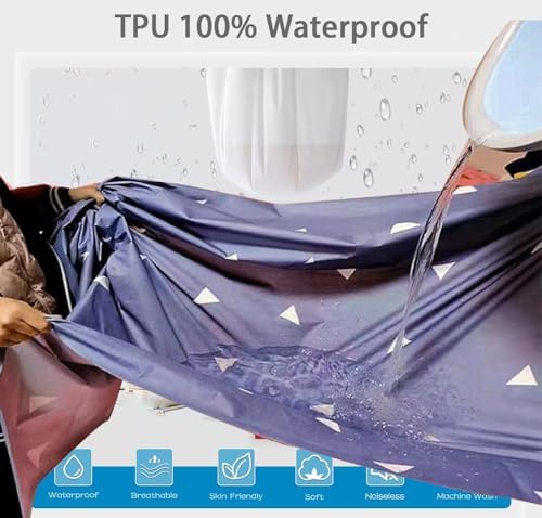 WYFKYMXX Incontinence Duvet Protector Soft and Breathable Cotton Reusable Duvet Waterproof Protector Cover with Zipper Closer & Corner Ties for Child Elder Pet. (Triangle,Twin)