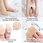 4Pairs Women's Toe Topper Liner Socks,Low Cut No Show Toeless Half Socks,Forefoot Cushion Pads for Flat,High Heels