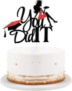 Congratulations on graduation Cake topper 2026 glitter girl graduation cake topper 2026 graduation decorations 2026 graduation party decoration supplies (black)
