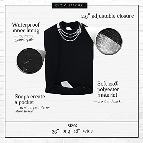 Women's Waterproof Adult Bib with Embroidered Design, Reusable, Washable