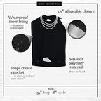 Adult Bibs for Women Washable, Dress ‘n Dine™ Clothing Protectors for Eating, Senior Adult Bib Terry Cloth Crumb Catcher, Embroidered Design, Waterproof & Reusable (Pearl Necklace)