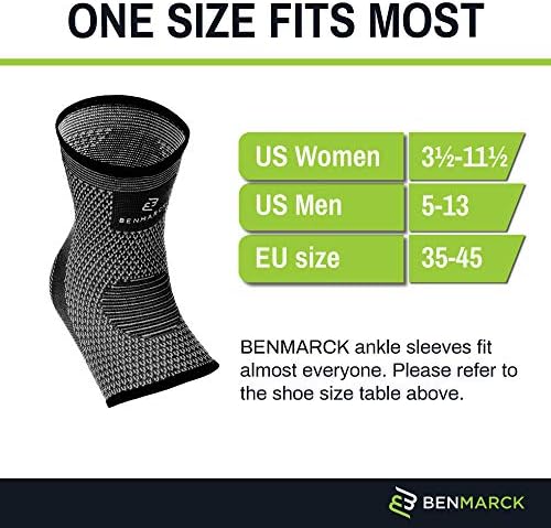 Benmarck Achilles Tendon Support Brace, Plantar Fasciitis Sock, Ankle Compression Sleeve For Running, Tendonitis and Flat Feet Relief