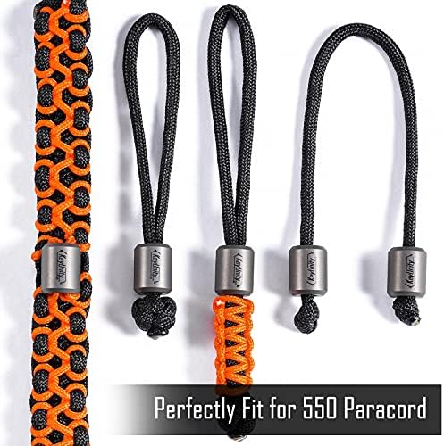 KeyUnity KA01 Titanium Paracord Bead - 2 Pcs Knife Landyard Beads Outdoor EDC Accessories for Bracelet Necklace Mini Flashlight Backpack Keychain