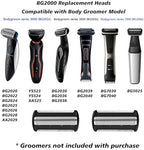 BG2000 Replacement Heads Compatible with Philips norelco bodygroom 7000, 2 Pack Bodygroom Replacement Foil Heads for BG5025, BG7030, BG7040, BG2030, BG2040-Wet Dry Use