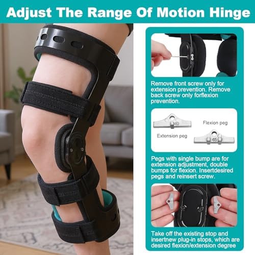 OA Unloader Knee Brace with Double Upright ACL PCL Support - Adjustable Osteoarthritis & Bone-on-Bone Pain Relief, Post Op Knee Immobilizer for Meniscus Tear, Arthritis, Sports Injuries for Men & Women (Right, X-Large)