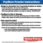 Yerba Prima Psyllium Husk Powder - 24 oz - Fine Ground, Unflavored, Sugar Free - Natural Fiber Supplement - Also for Baking - Contains Both Soluble & Insoluble Bulk for Regularity Support