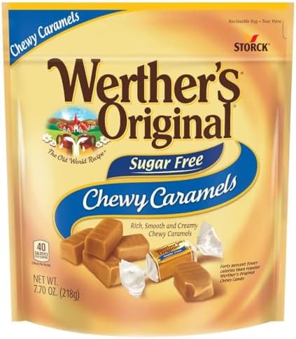 Werther's Original Sugar Free Chewy Caramels, 7.7 oz., Individually Wrapped - Pack of 3