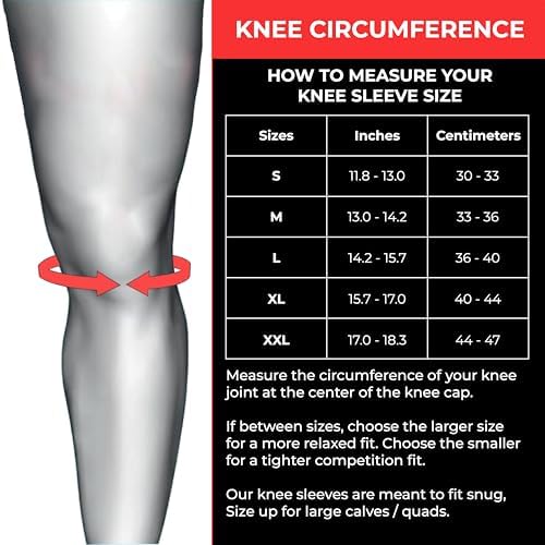 7mm Compression Knee Sleeves for Weightlifting Support, Powerlifting Strength, Heavy Squats, Cross Training, Gym Fitness, Sports – Strong Thick Neoprene Knee Braces for Men & Women (2 Pack, XL)