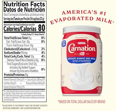 Carnation Instant Nonfat Dry Milk, 6 Count, 9.63 Ounce