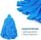 EaseYourDay Microfiber Cloth String Mop Head Refill, Loop End Screw On Mop Head Compatible with All Standard US Threading Pole (Acme 3/4 inch Thread) – (3)