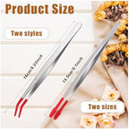 4 PCS Rubber Tipped Tweezers PVC Rubber Coated Tweezer, Stamp Tweezers for Crafting Coated Flat and Bent Forceps Hobby Tweezer for Lab Industrial Jewelry Craft Coin Stamp Tongs