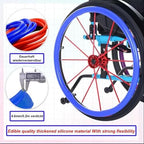 Silicone Wheelchair Push Rim Covers - 22/24 inch Rear Wheel Sports Wheelchair Cover for Wheelchairs, Wear-Resistant Improve Grip and Traction [Energy Class A]