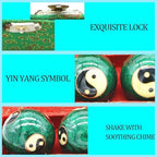 1.85'' Cloisonne Health Hand Balls Yin-Yang Chinese Meditation Baoding Feng Shui Healthy Exercise Stress Balls with Gift Box, Natural Enamel Cloisonne Craft (2PCS/Green)