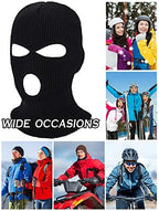 Geyoga 3 Pcs 3 Hole Ski Mask Balaclava Winter Knitted Full Face Cover Ski Mask Outdoor Sports for Men Women