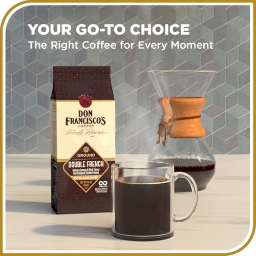 Don Francisco's Double French Ground Coffee, Dark Roast – 100% Arabica Coffee, 10 oz Bag