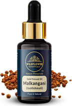 Malkangani Oil (Celastrus paniculatus/Jyotishmati) 100% Natural Cold Pressed Carrier Oil For Face, Skin, Hair, Body | with Glass Dropper 1.01 Fl Oz (30ml)