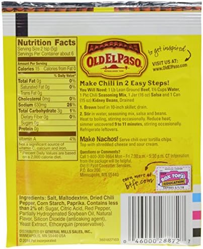 Old El Paso Chili Seasoning Mix 1 oz Packet