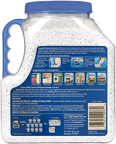 DampRid - Fragrance Free Mega Moisture Absorber Refill Container (7.5 lb.); Traps Moisture in Basements & Large Areas for Fresher, Cleaner Air